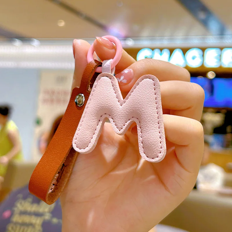 Monogram Keychain Leather - A Tot Z Pu Lederen Beginletter