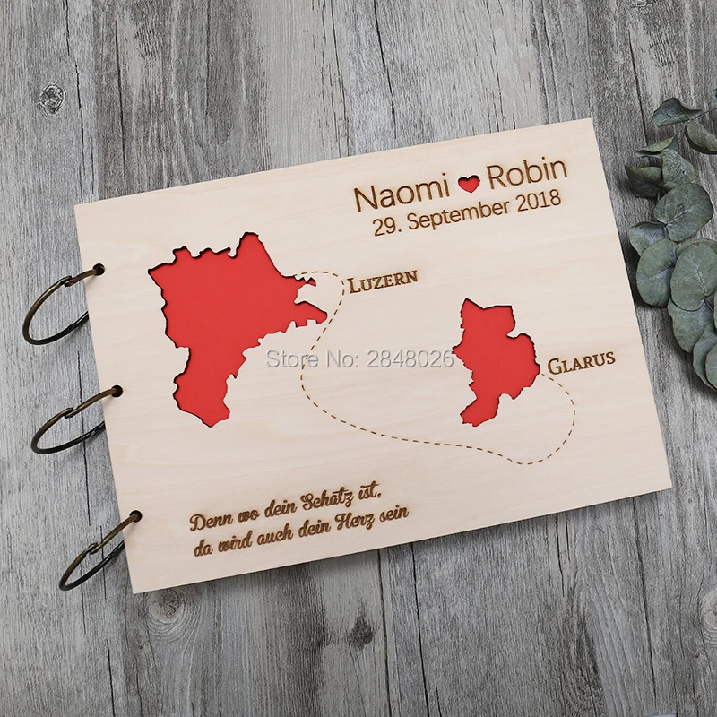 Custom Photo Book - Rustiek gepersonaliseerd gastenboek voor bruiloften, aangepast