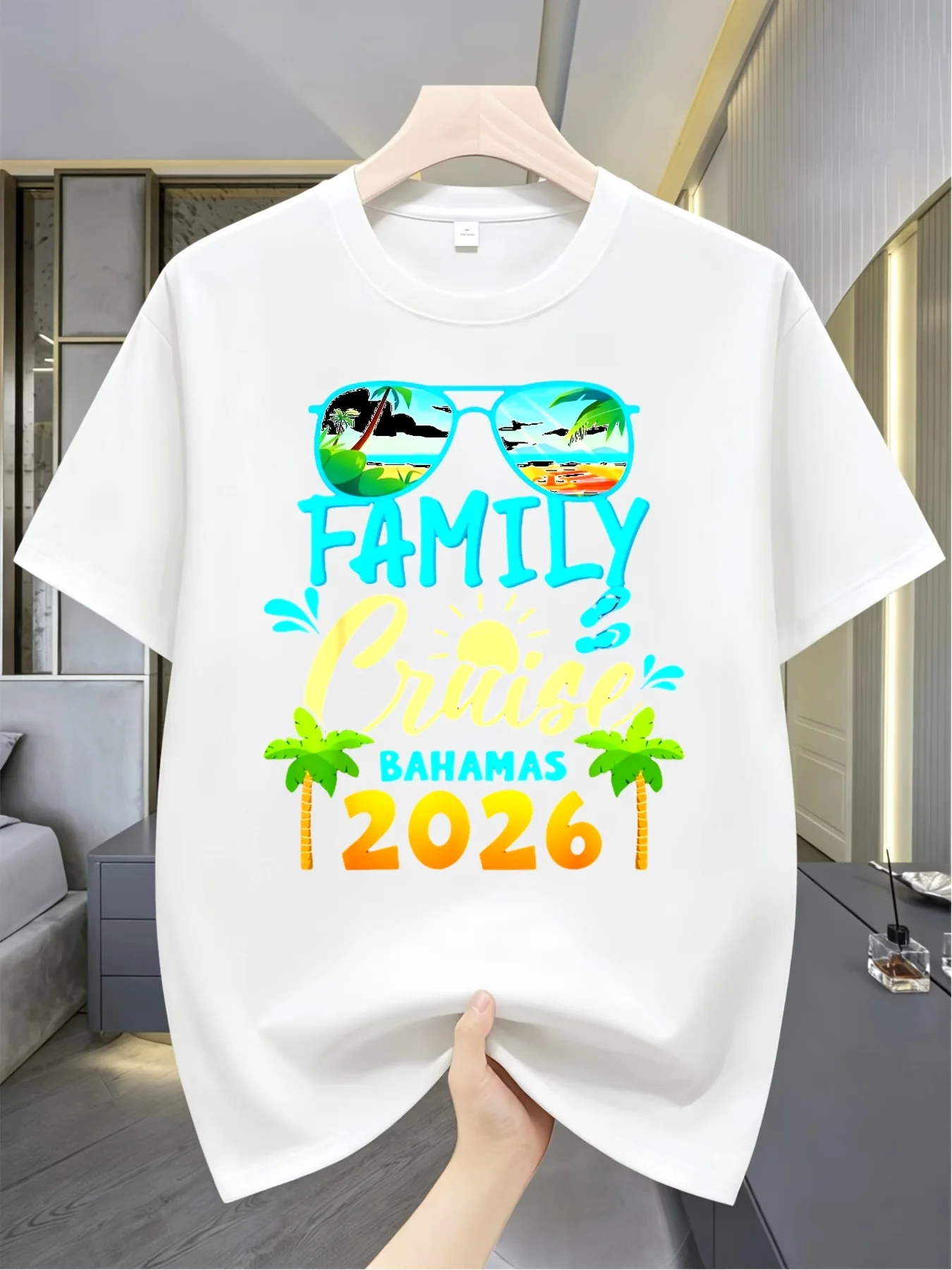 Family Tree Print - 2026 Familiecruise Bahama's Vakantie Matchende T-shirt