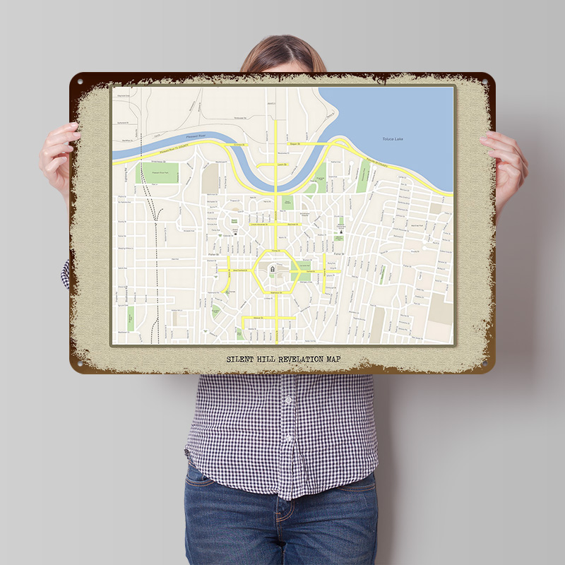 Custom Map Poster - Silent Hill Revelation Map Metal Poster