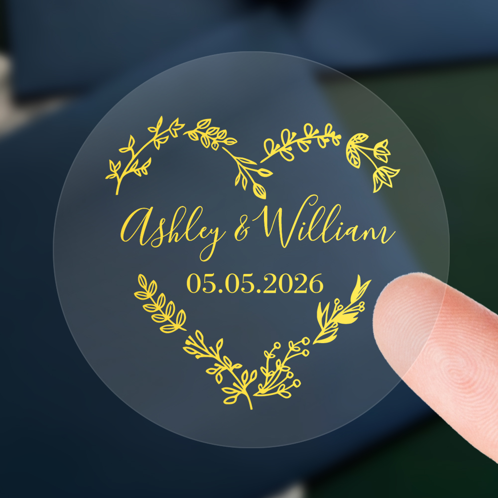 Personalised Candle Label - 50 stuks gepersonaliseerde bruiloftsstickers, transparante ronde