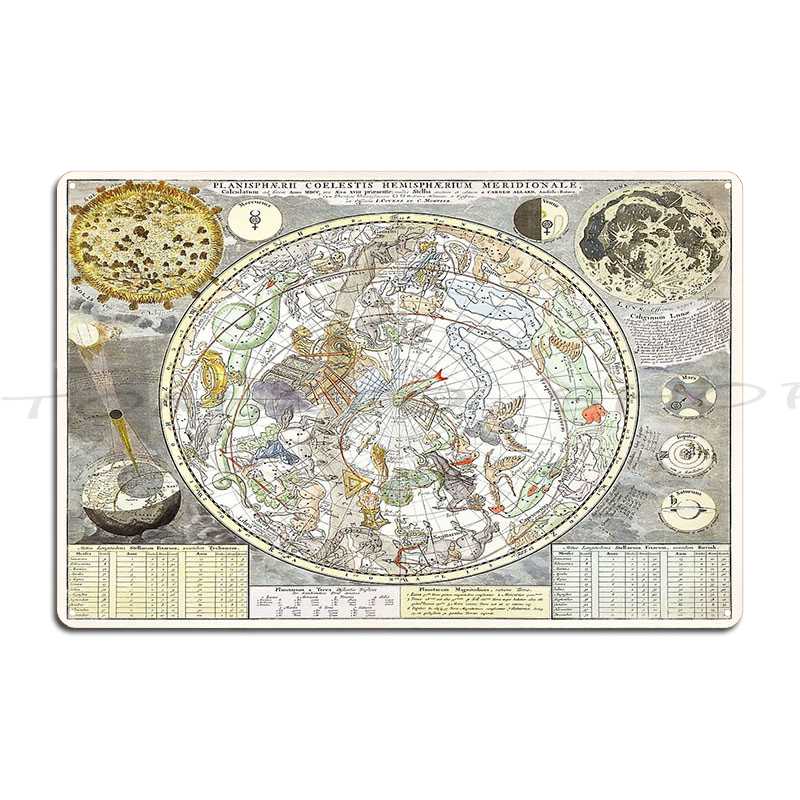 Custom Star Map - Sterrenkaart van de zuidelijke sterrenhemel Metalen
