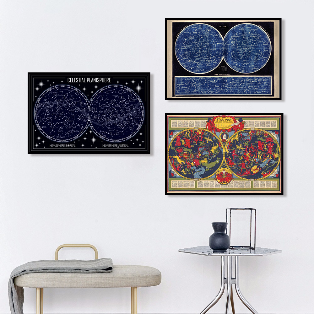 Custom Star Map - 1pc hemelse planisfeer kaart poster canvas