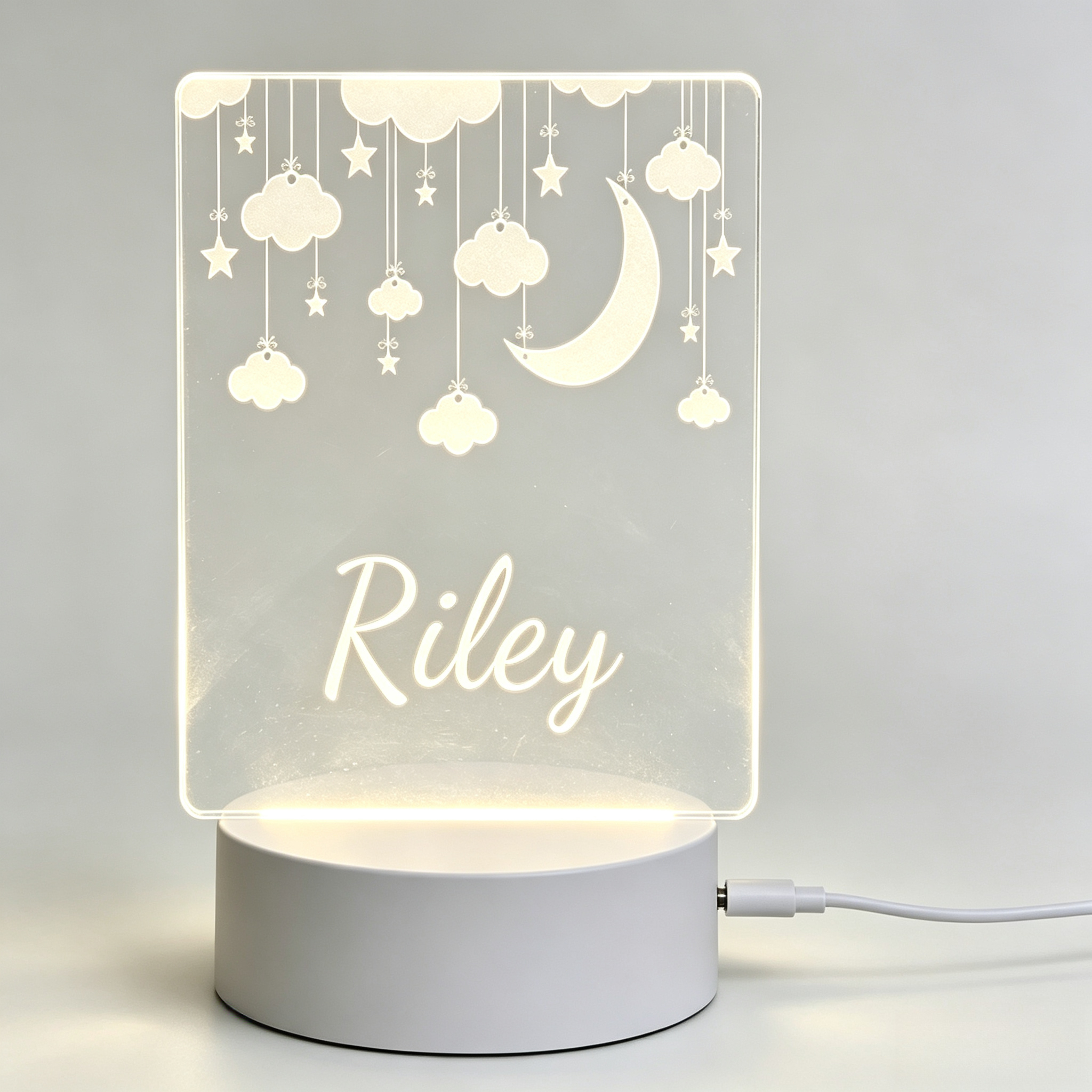 Custom Night Sky - Elegante hangende hemelwolk maan ster op