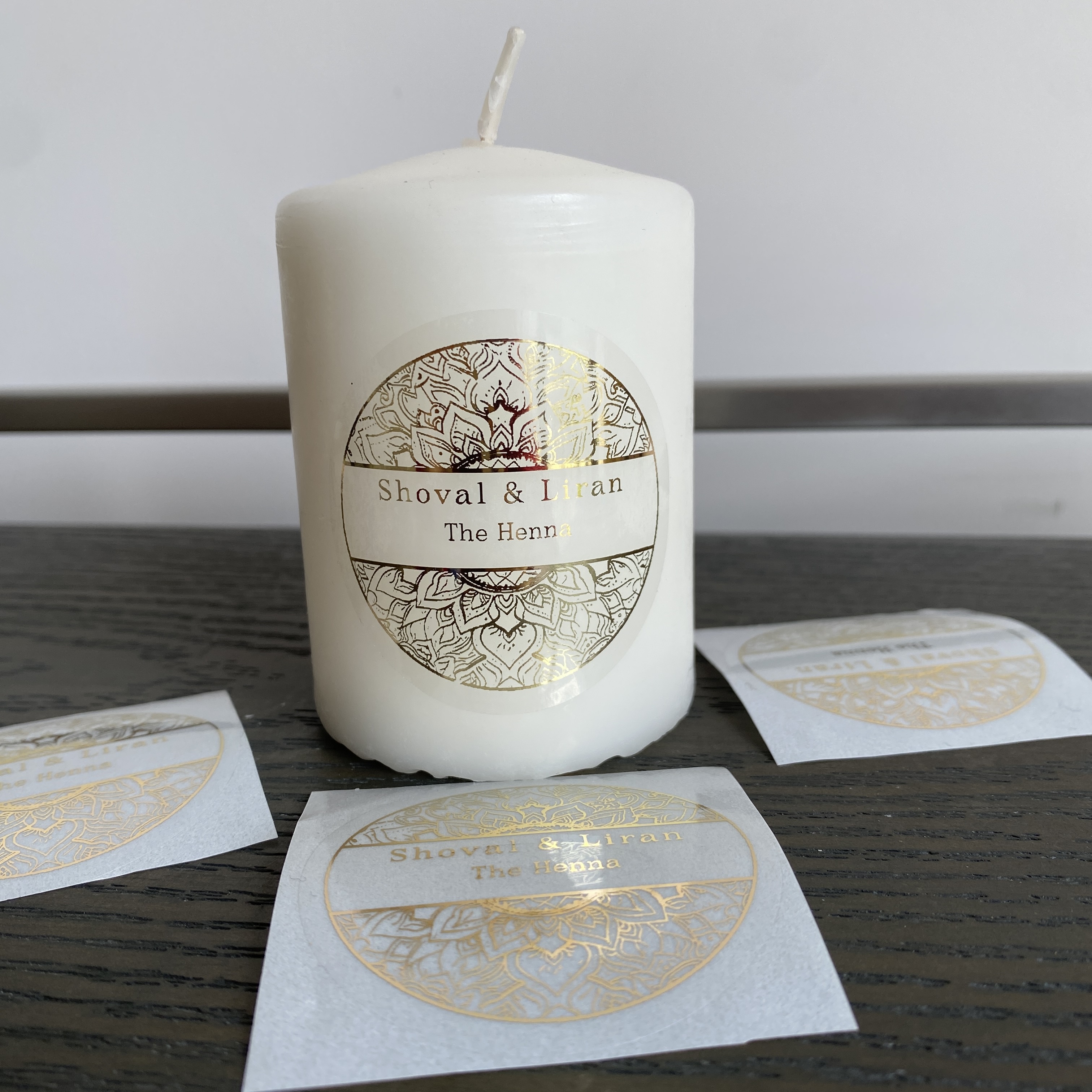 Personalised Candle Label - Op maat gemaakte henna dag kaarsen