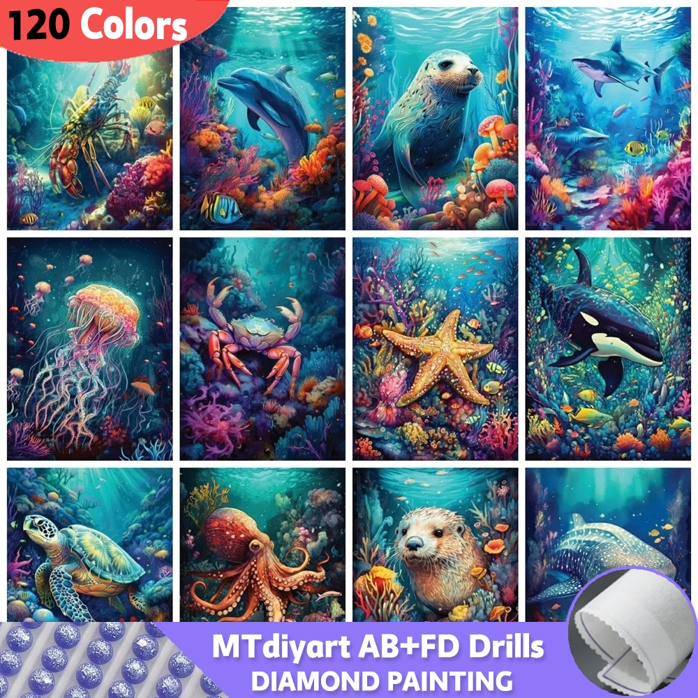 Photo Mosaic Print - Zeeschildpad 120 kleuren AB Fairy Dust