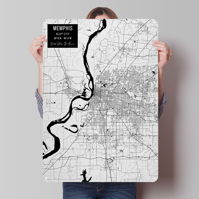 Custom Map Poster - Memphis TN USA blikken borden kaart