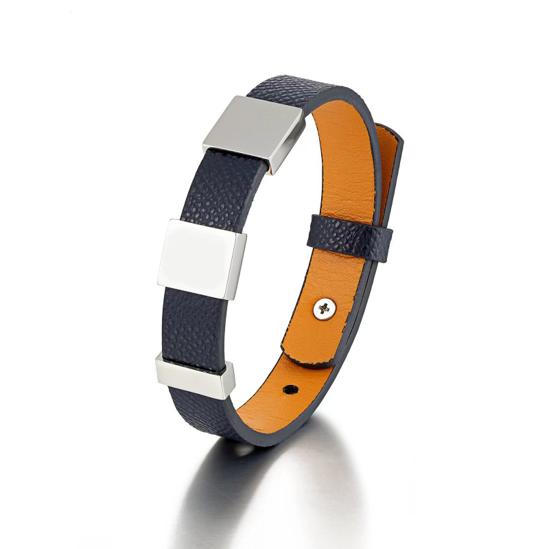 Coordinates Bracelet - Modieuze Roestvrijstalen Echt Lederen Verstelbare Armbanden