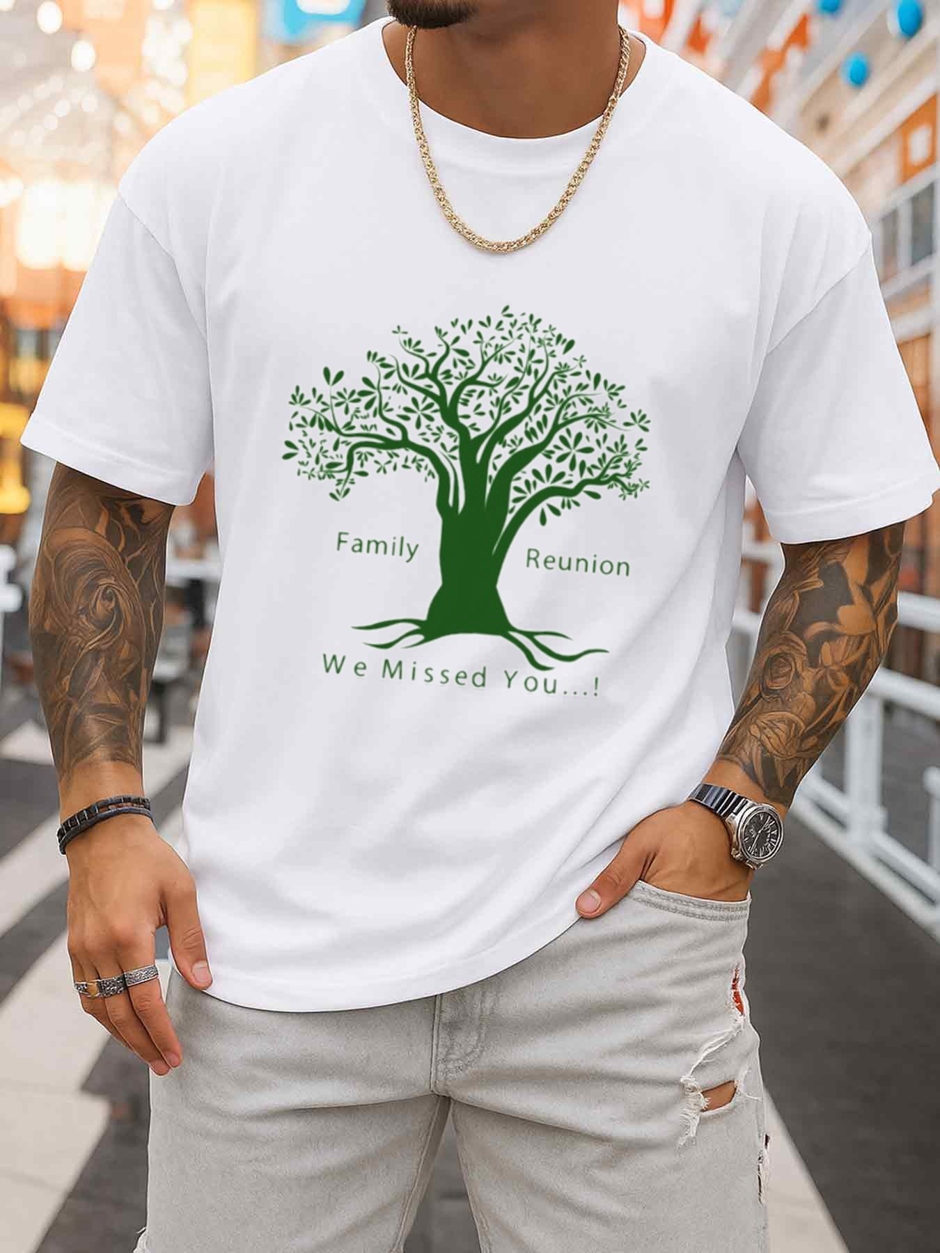 Family Tree Print - Family Gathering Tree Pattern T-shirt voor