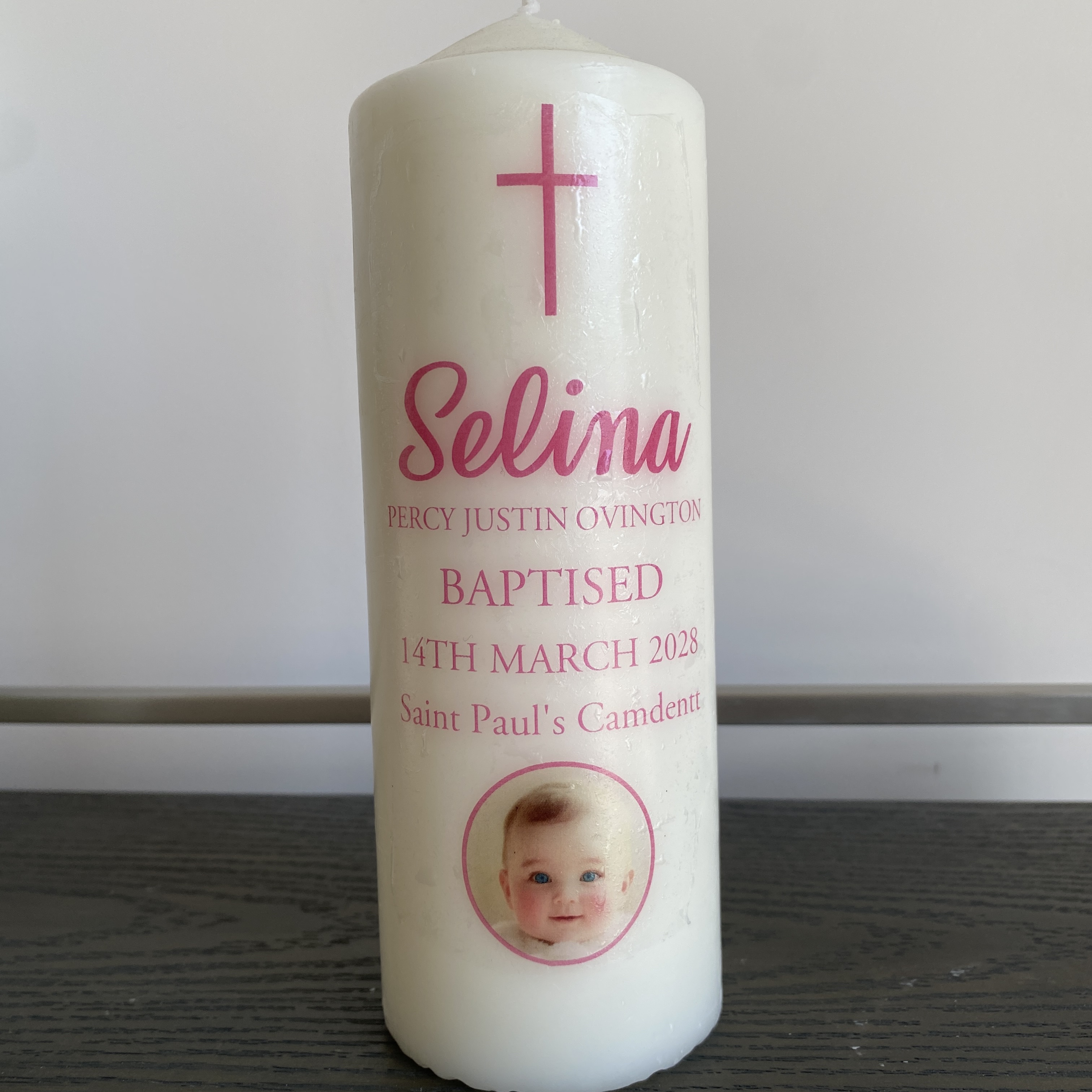 Personalised Candle Label - Aangepaste trouwfoto stickers, doopkaars sticker met
