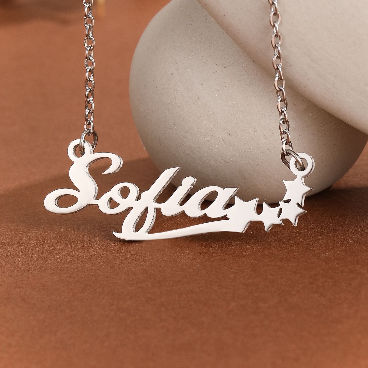 Name Necklace Custom - Roestvrijstalen Ster Letter Hanger Ketting Aangepaste