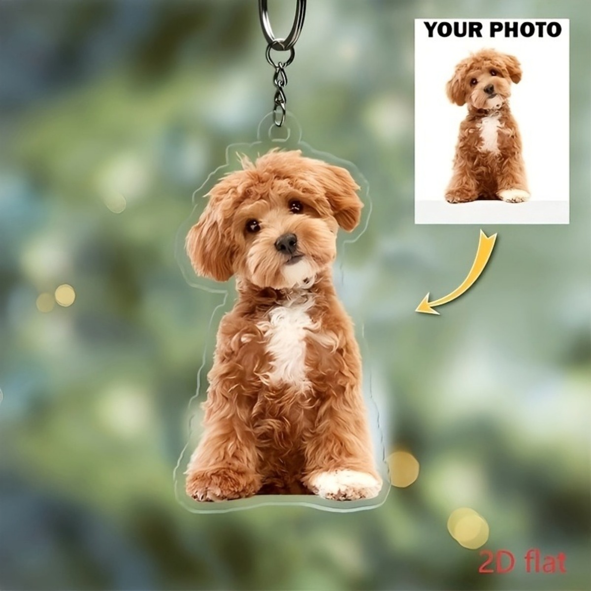 Pet Portrait Custom - Aangepaste fotosleutelhanger – Gepersonaliseerde sleutelhanger van