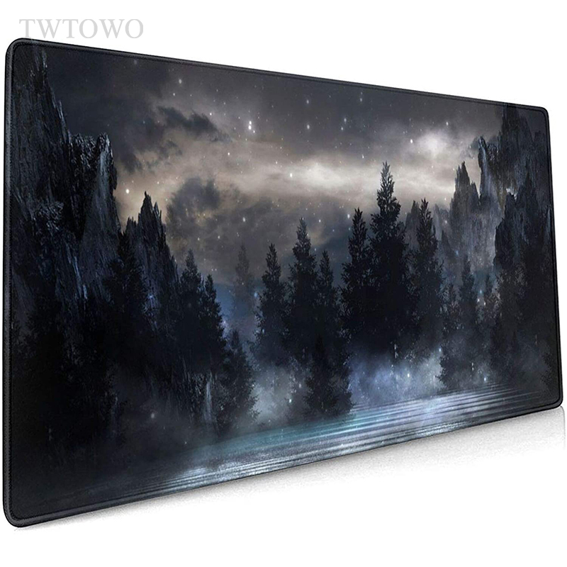 Custom Night Sky - Zwarte Nachthemel Bergbos Muismat Gamer XL
