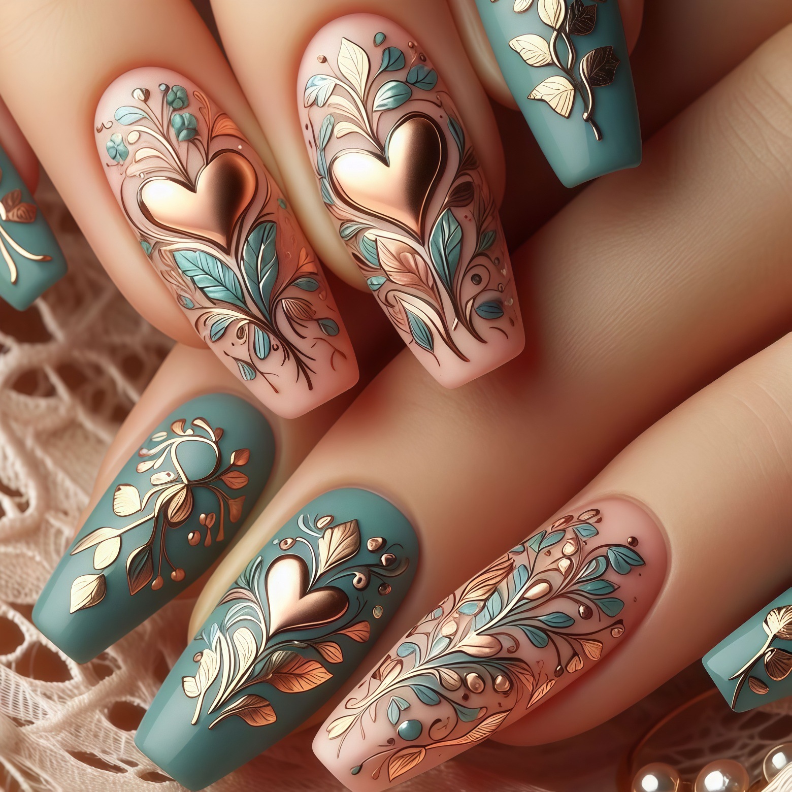 Pressed Flower Art - 24 stks/set 3D nepnagels voor vrouwen