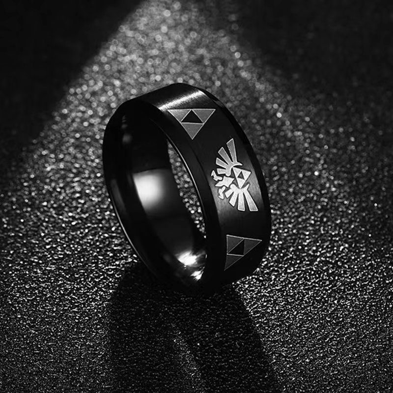 Initial Ring Custom - Mode Anime Triforce Triangle Band Ring