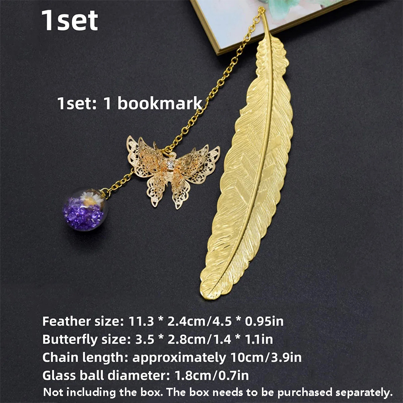 Dried Flower Bookmark - 1 stuk Chinese stijl metalen veer