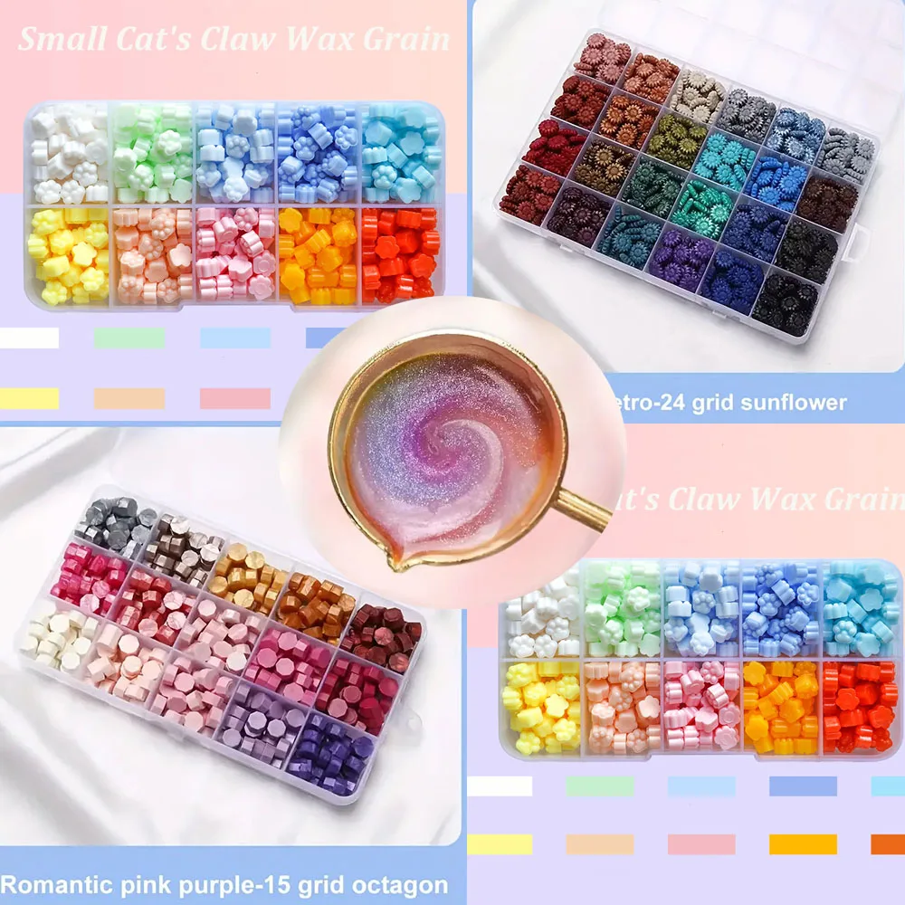Wax Seal Letter Kit - 600 stuks doos verzegelwasparels, 24 vakjes