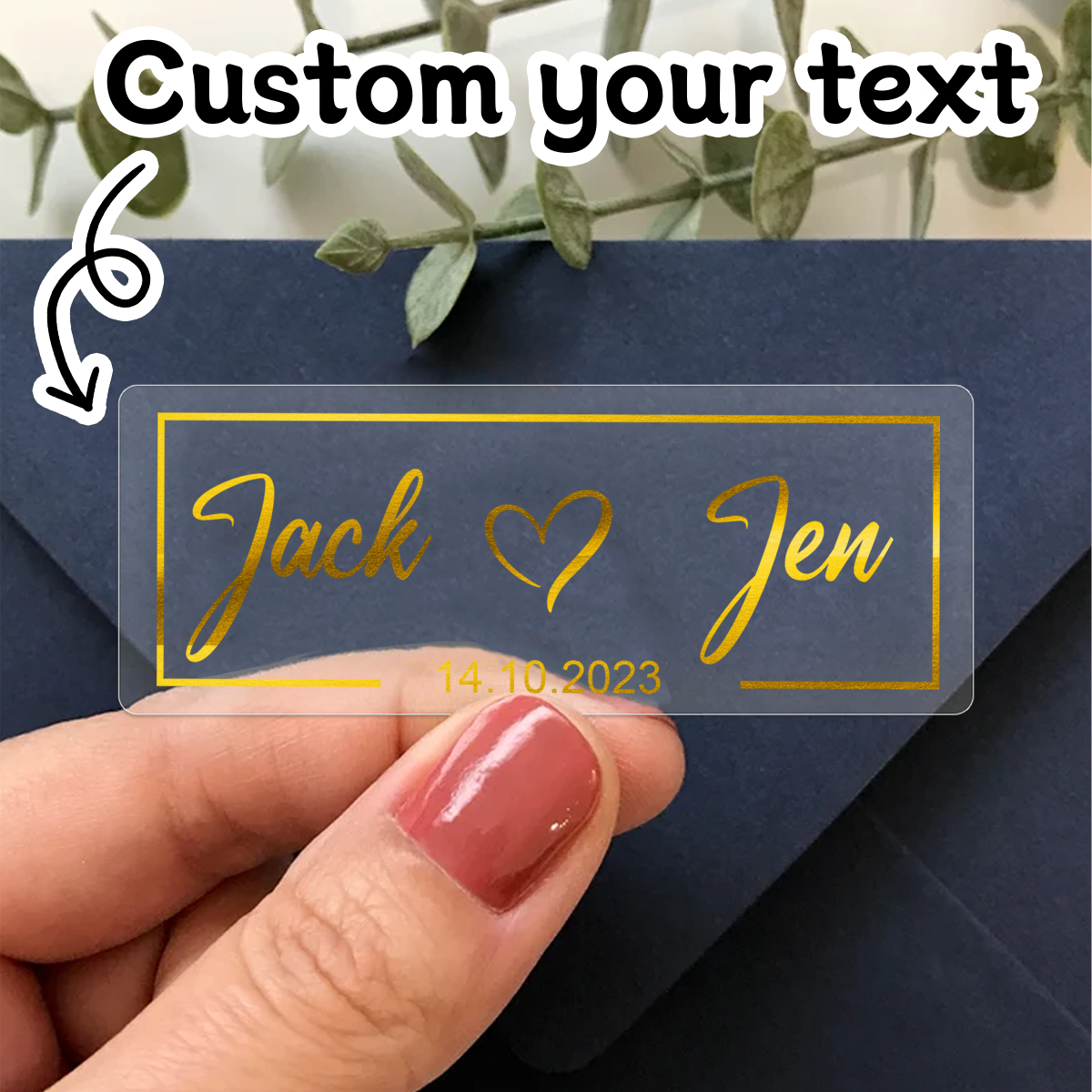 Personalised Candle Label - 30-240 stuks op maat gemaakte gouden