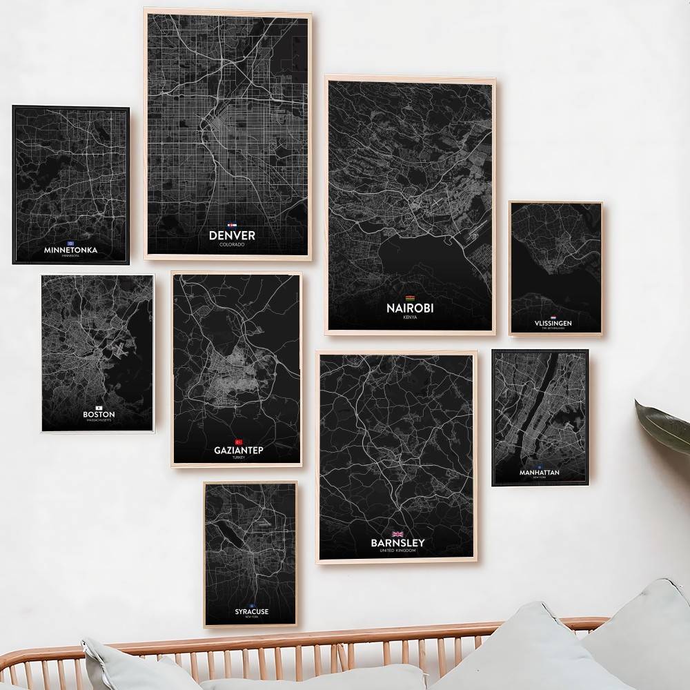 Custom Map Poster - Parijs Londen New York CUSTOM City