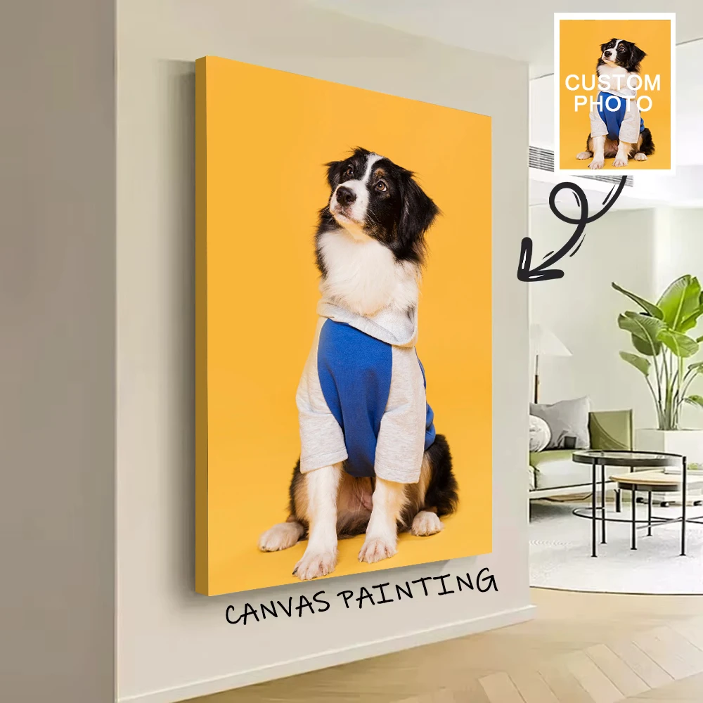 Pet Portrait Custom - Aangepaste huisdierfoto canvas print gepersonaliseerde hond