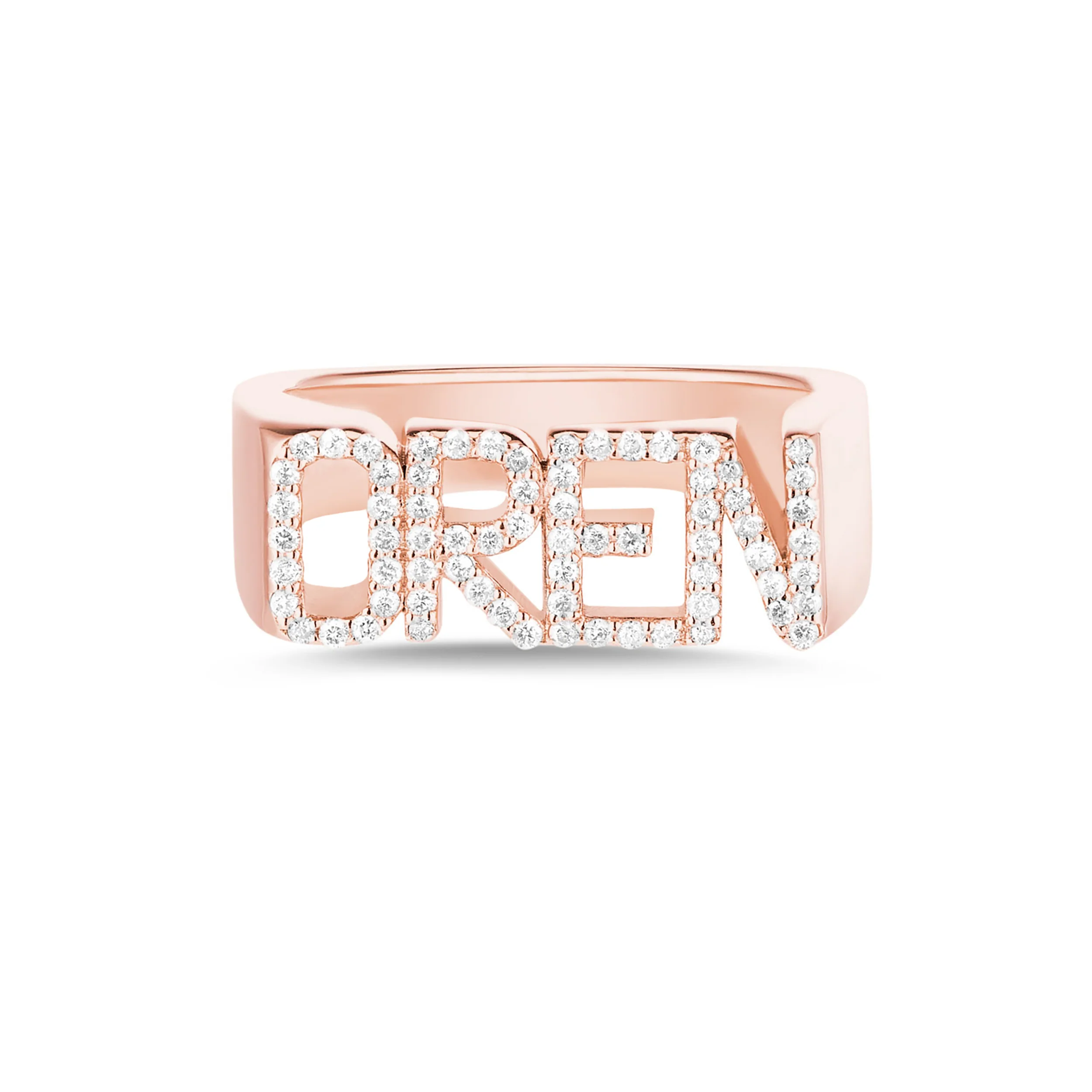 Initial Ring Custom - 3D Naam Ring Aangepaste Diamanten Naam