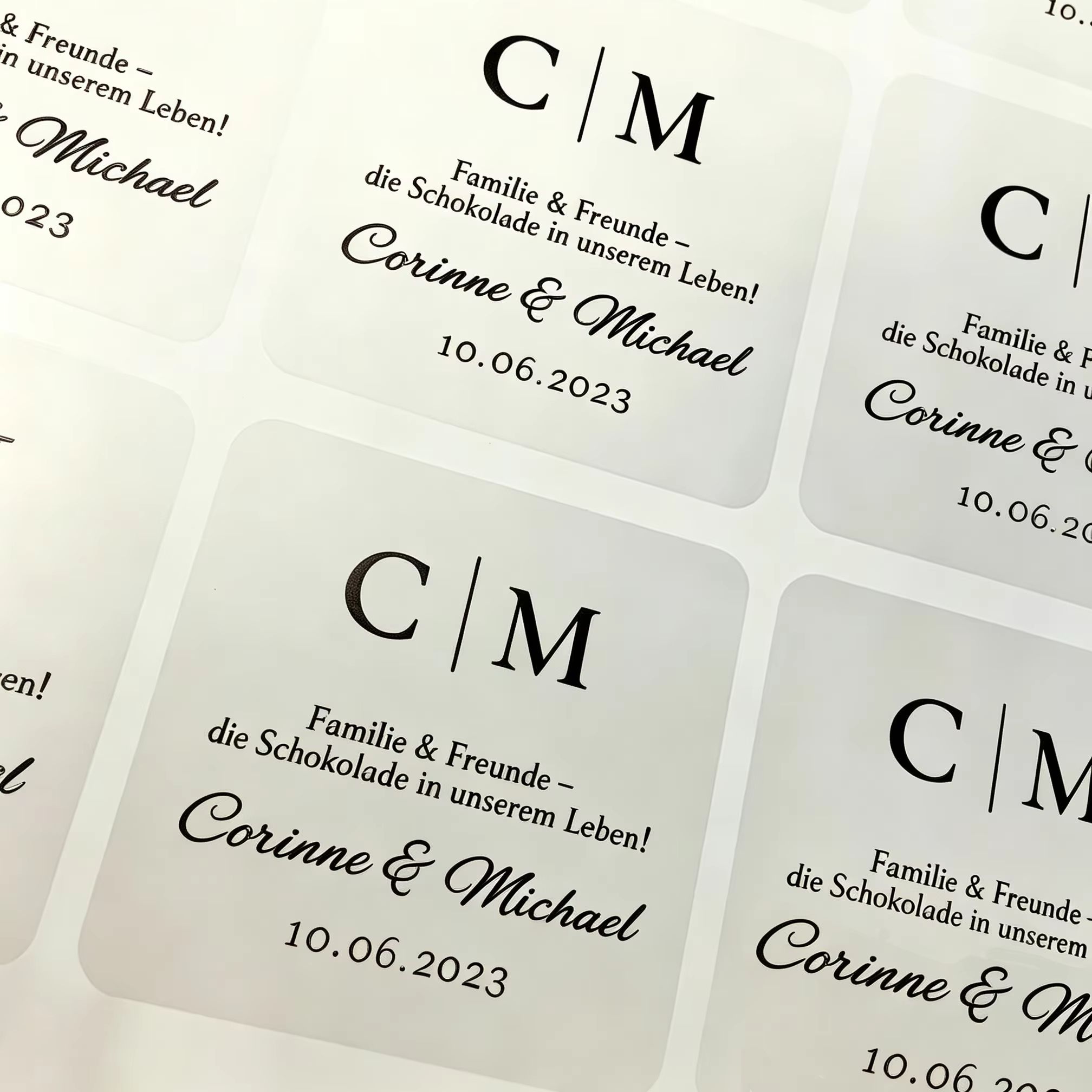 Personalised Candle Label - 100 vellen gepersonaliseerde trouwstickers transparante stickers
