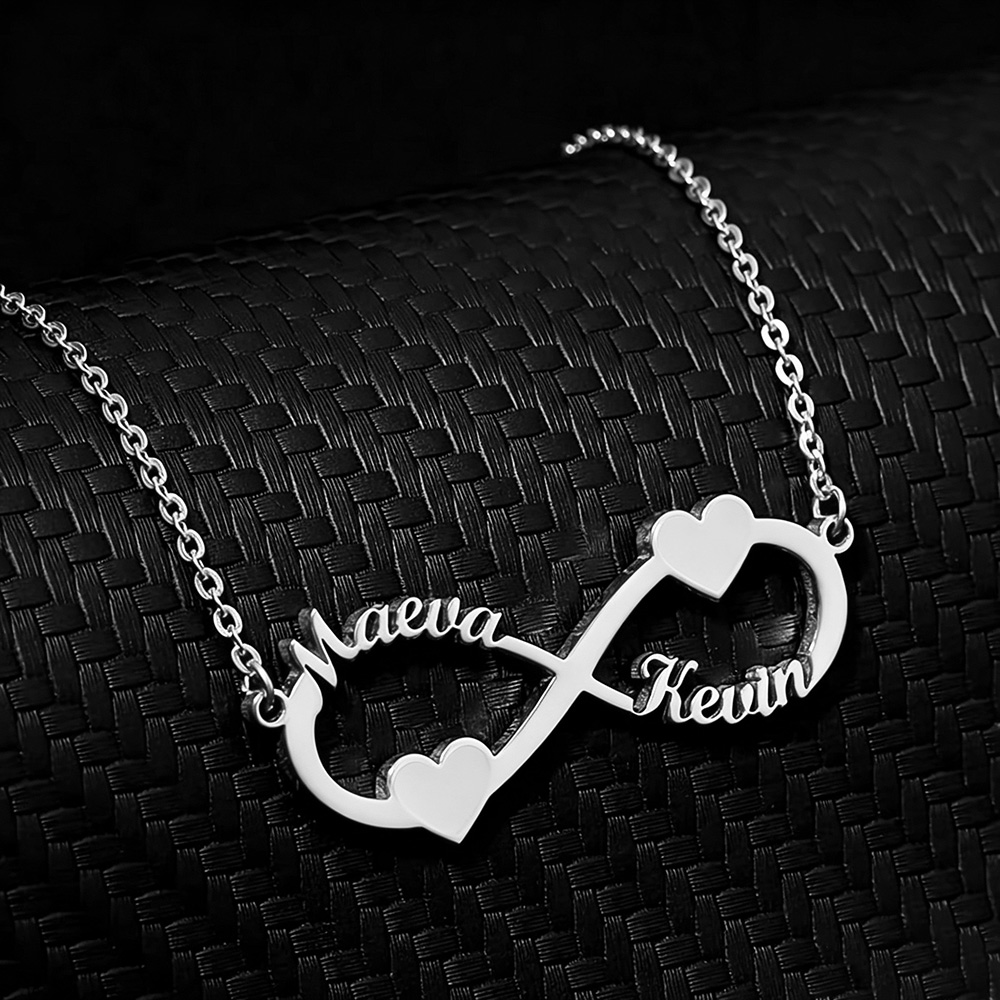 Name Necklace Custom - Aangepaste naamketting Infinity hart hanger roestvrij