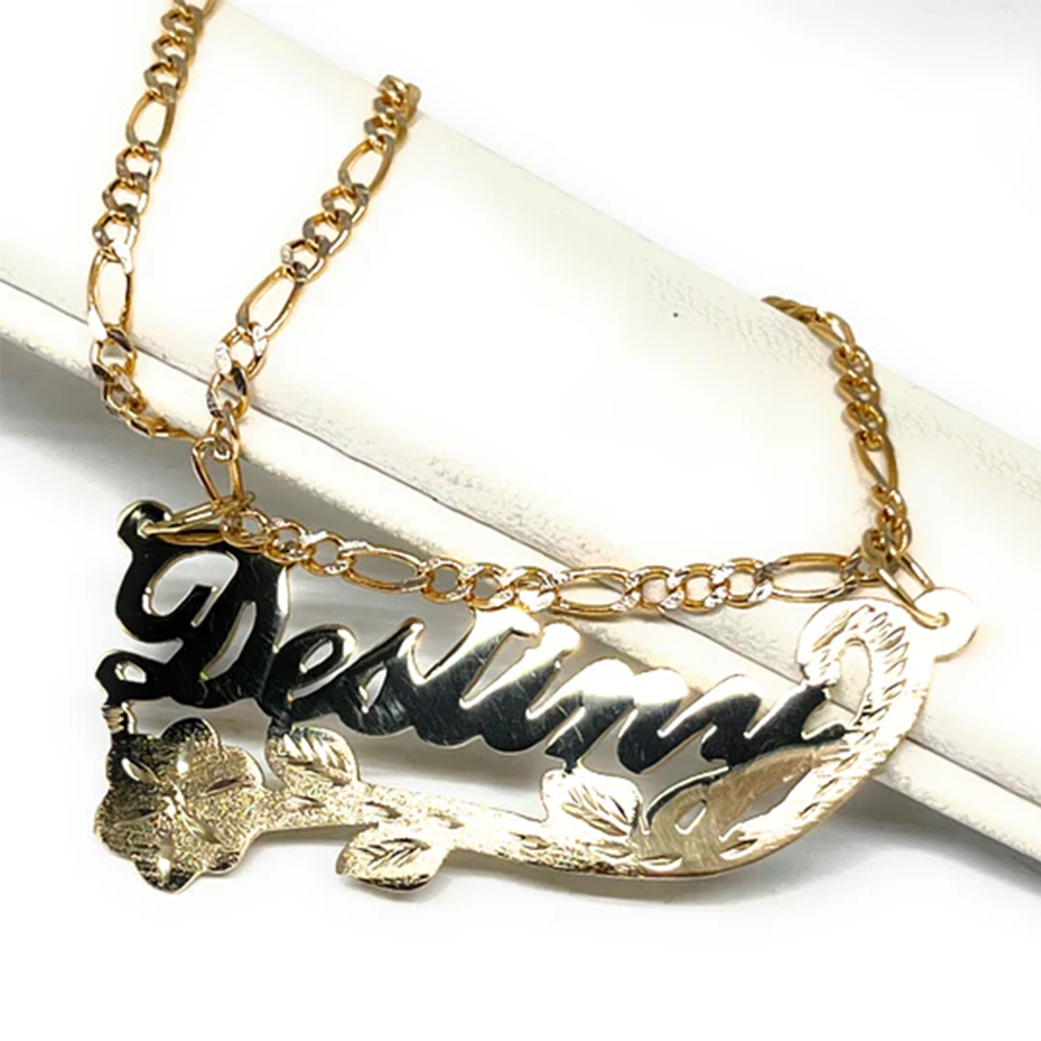 Birth Flower Necklace - Aangepaste naam sieraden retro stijl Rose