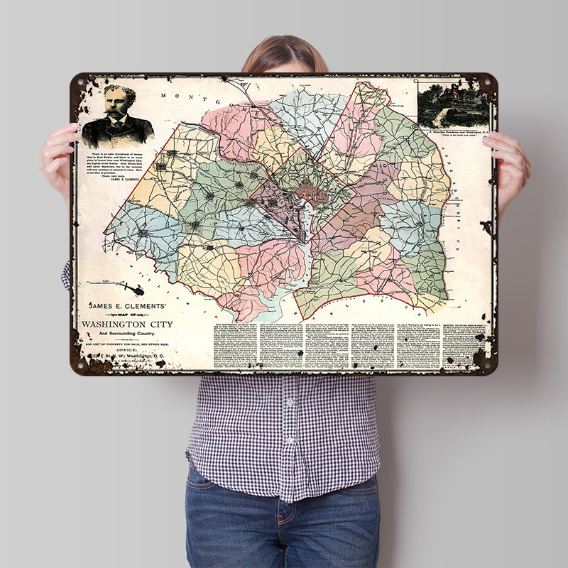 Custom Map Poster - Kaart van Washington City Gedrukte poster