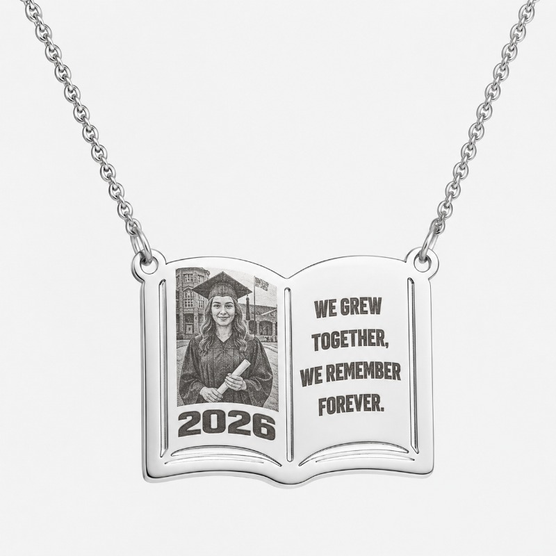 Custom Photo Book - Aangepaste fotoboekketting van roestvrij staal, gepersonaliseerde