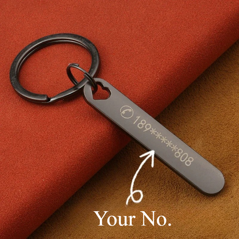 Initial Ring Custom - Aangepaste sleutelhanger met gratis gravure gepersonaliseerde