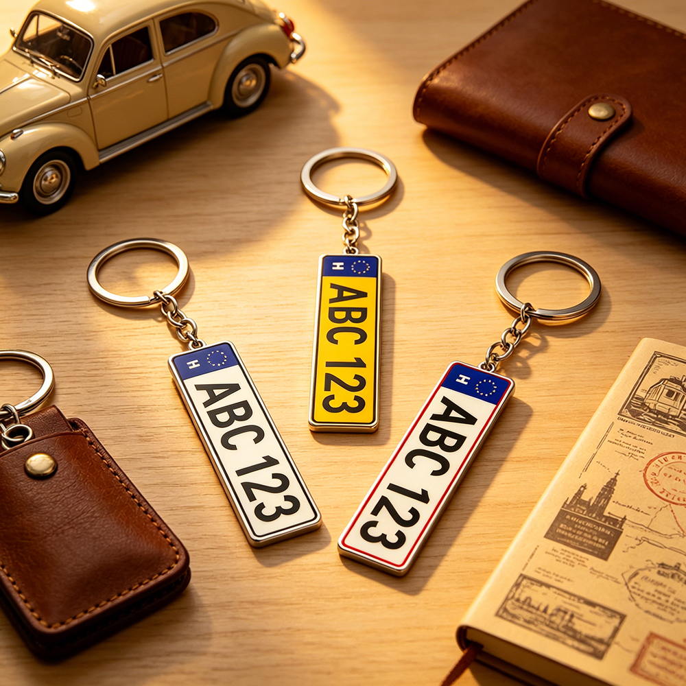 Initial Ring Custom - Gepersonaliseerde acryl kentekenplaat sleutelhanger Aangepaste naam