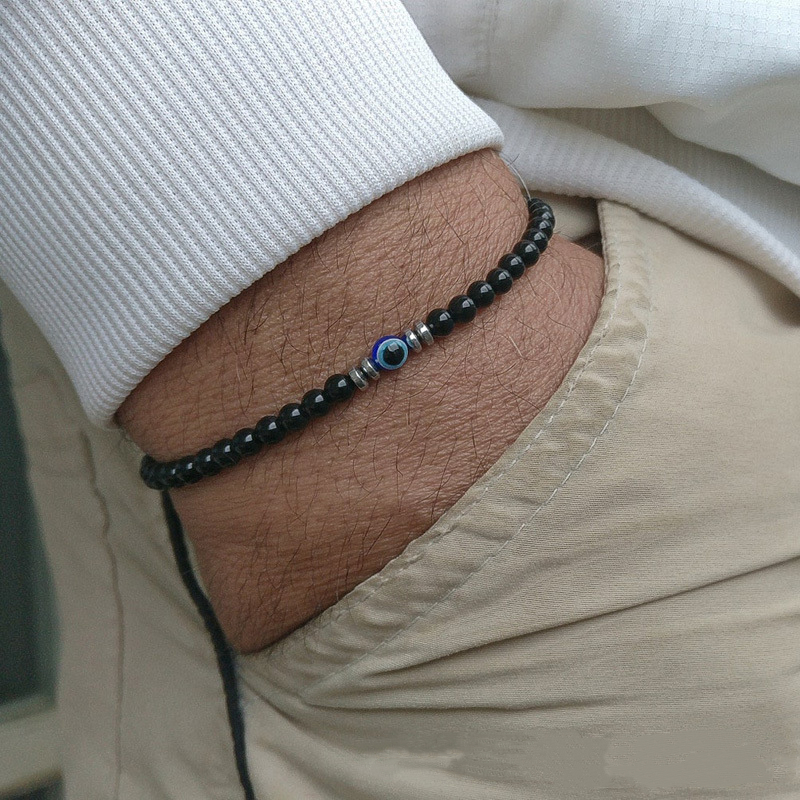 Coordinates Bracelet - Trendy 4mm Obsidiaan Hematiet Natuurlijke Tijgeroog