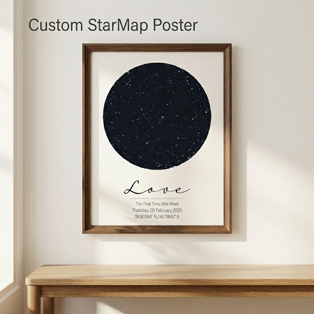 Custom Star Map - Gepersonaliseerde sterrenkaart print op maat gemaakte