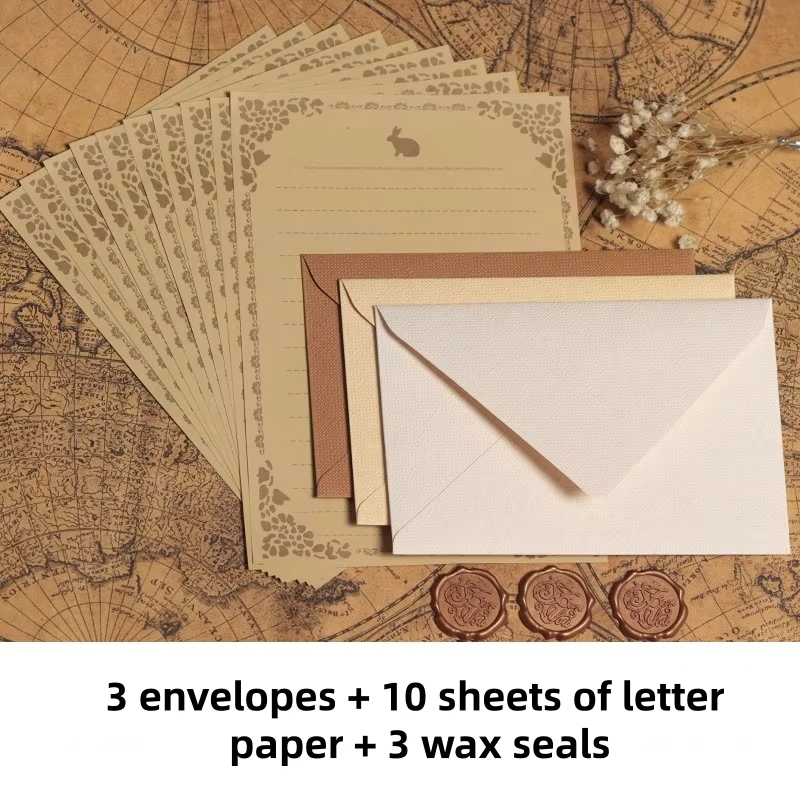 Wax Seal Letter Kit - 16 Stuks Luxe Linnen Textuur Briefpapier