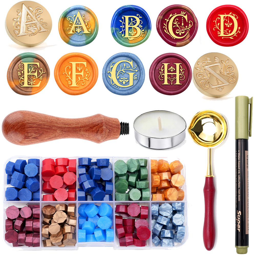 Wax Seal Letter Kit - Alfabetische waszegelstempelset - Set voor het