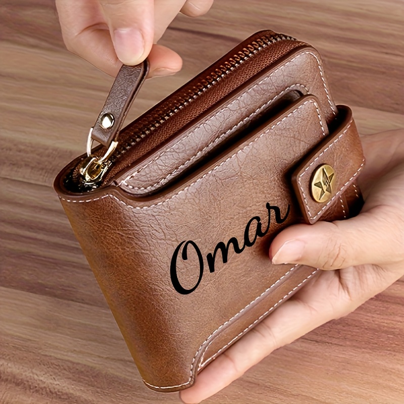 Personalized Name Box - Aangepaste naam heren portemonnee cadeau stijlvolle