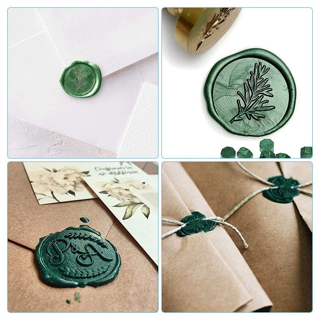 Wax Seal Letter Kit - AT84-zegellakparels, 200 stuks zegellakparels, zegellakset groene