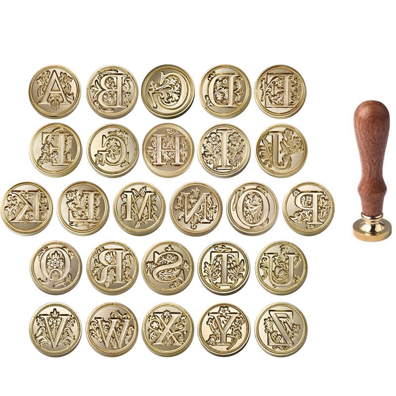 Wax Seal Letter Kit - A-Z Vintage verzegelde wasstempel hoofd 26-letter