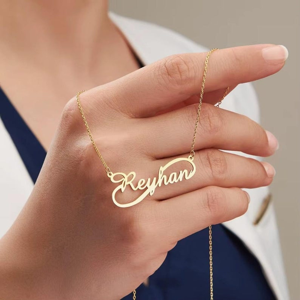 Birth Flower Necklace - Op maat gemaakte oneindigheidsslinger met naam,