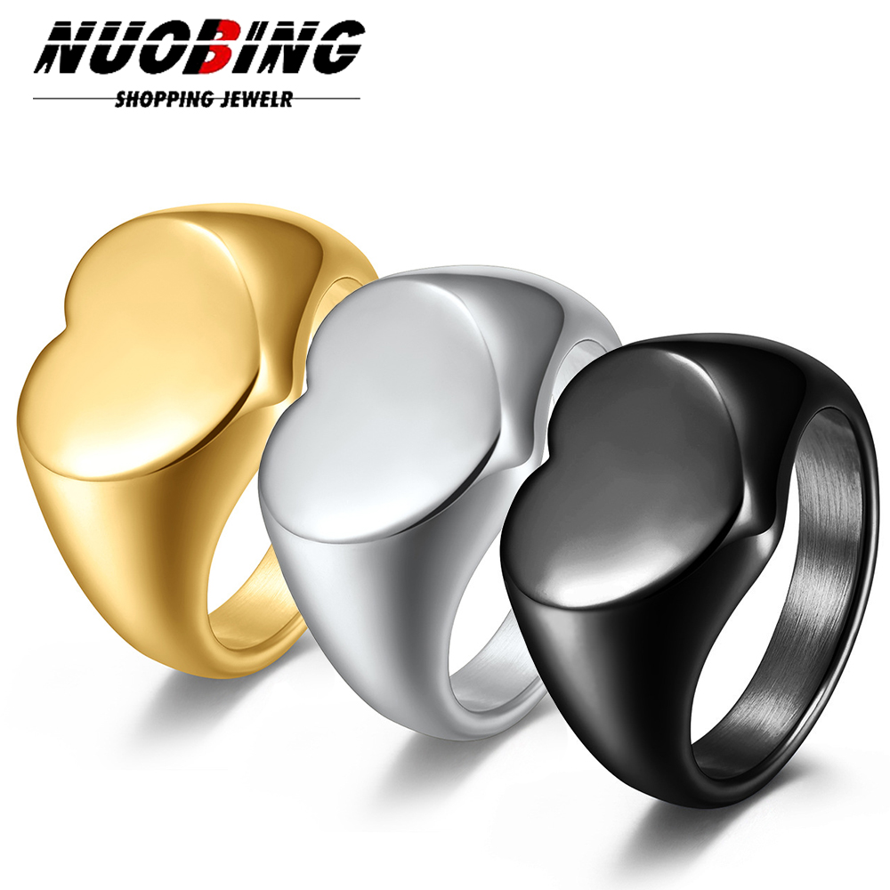 Initial Ring Custom - Aangepaste Vrouwen Zegelring Leuke Hart Ronde