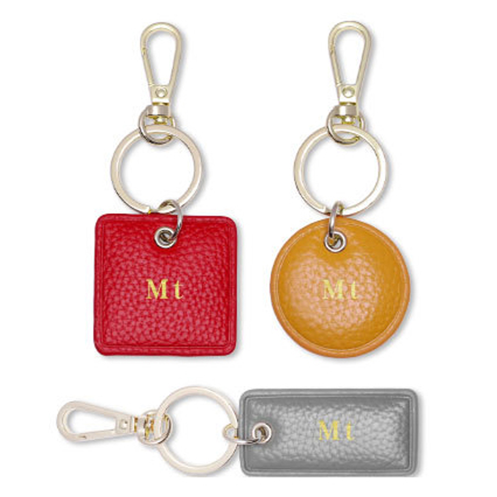 Monogram Keychain Leather - Custom Brieven Lederen Sleutelhanger Monogram Ronde