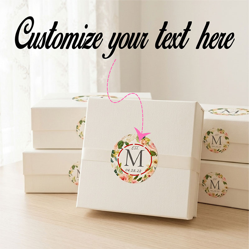 Personalized Name Box - Aangepaste stickers Gepersonaliseerde datum Aquarel Blush
