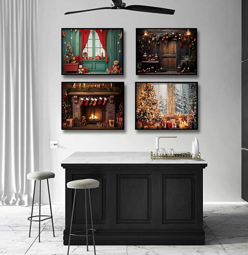 1pc frameloze grote kerstposte - Family Tree Print recensie en prijs