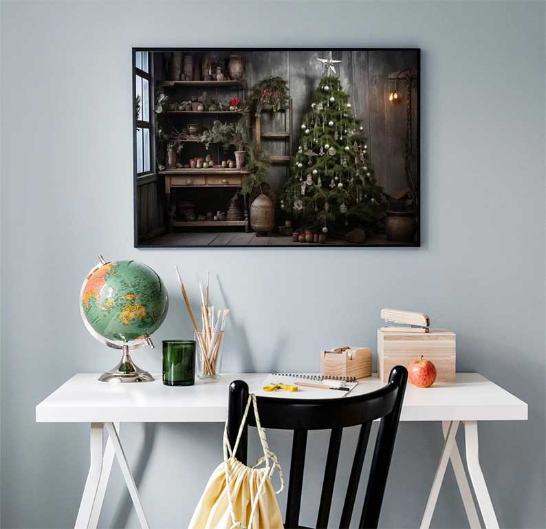 1pc frameloze grote kerstposte - Family Tree Print recensie en prijs