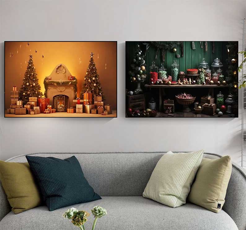 1pc frameloze grote kerstposte - Family Tree Print recensie en prijs