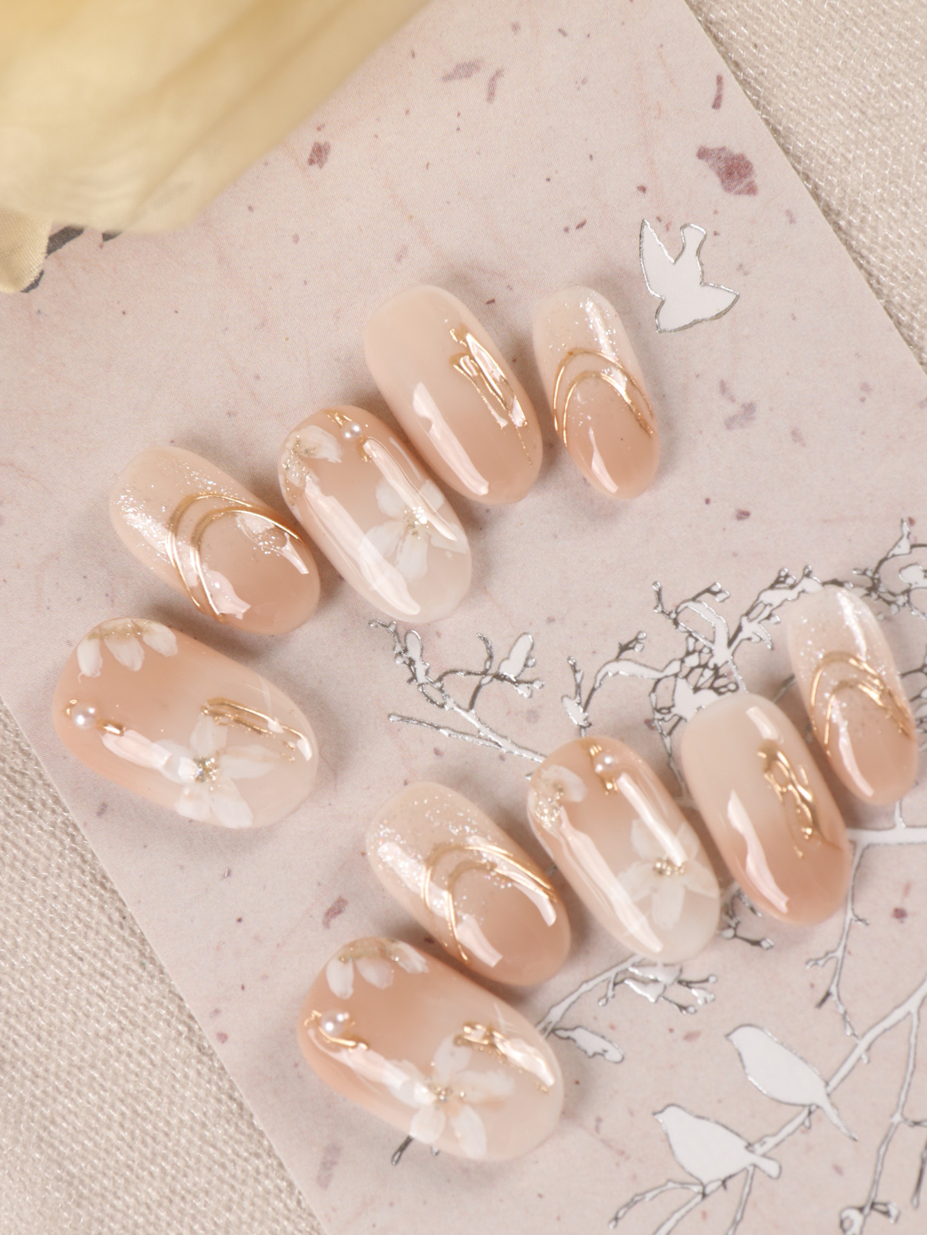 10 stuks opzetnagels kort lich - Pressed Flower Art recensie en prijs