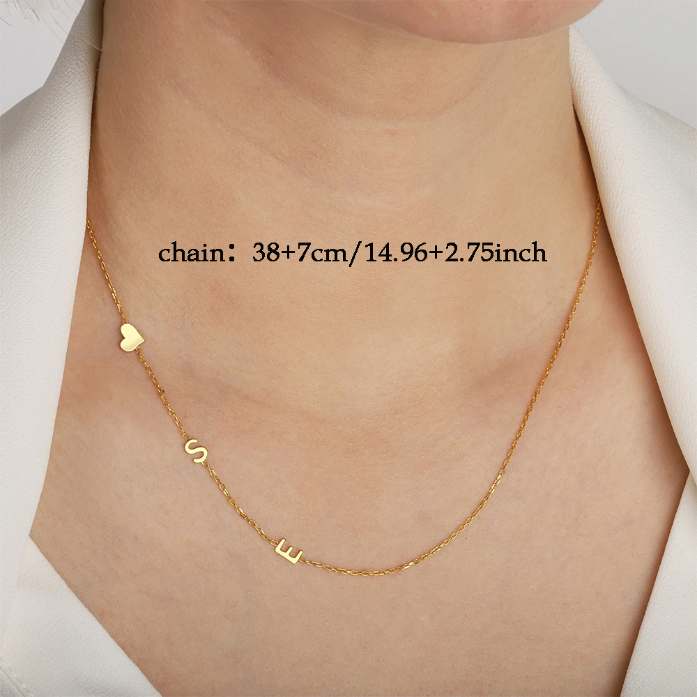 Aangepaste hart zijwaartse let - Name Necklace Custom recensie en prijs