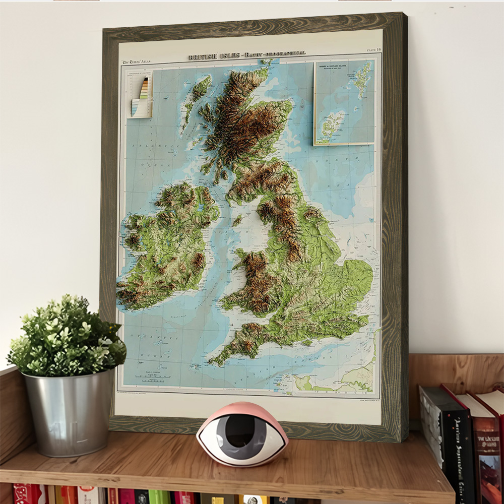 3D reliëfkaart van 1922 Britse - Custom Map Poster recensie en prijs