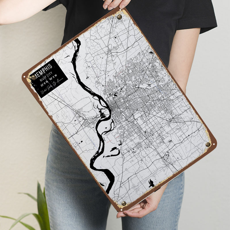 Memphis TN USA blikken borden  - Custom Map Poster recensie en prijs